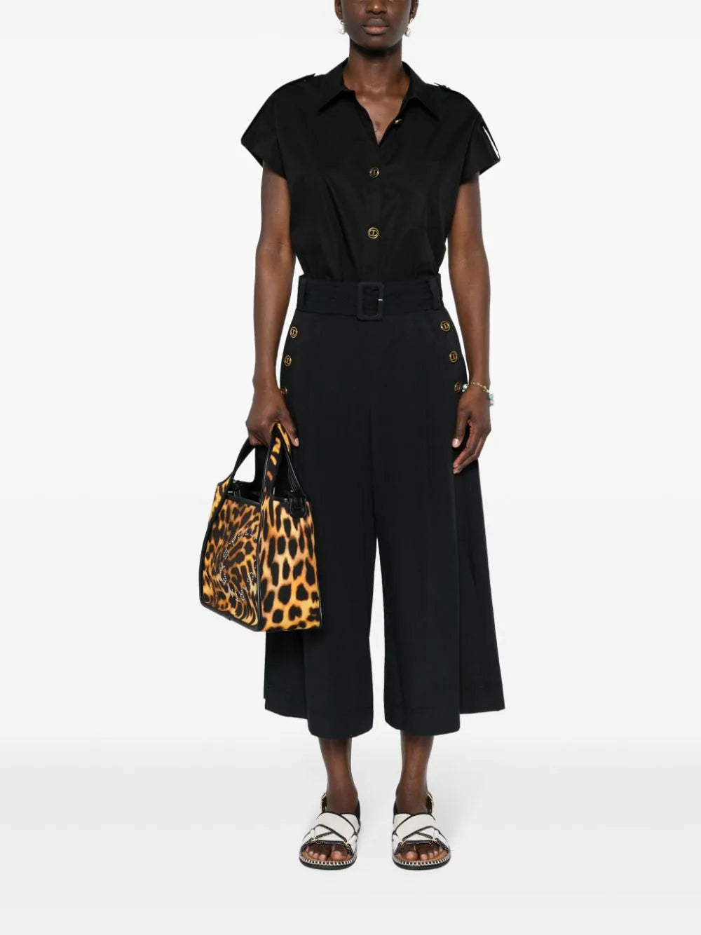 TWS-241TT2194 BLACK BUTTON BLOUSE