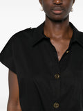 TWS-241TT2194 BLACK BUTTON BLOUSE