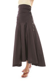 A0102 BROWN STRECH COTTON SKIRT