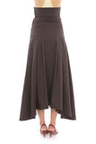 PHY-A0102 BROWN STRECH COTTON SKIRT