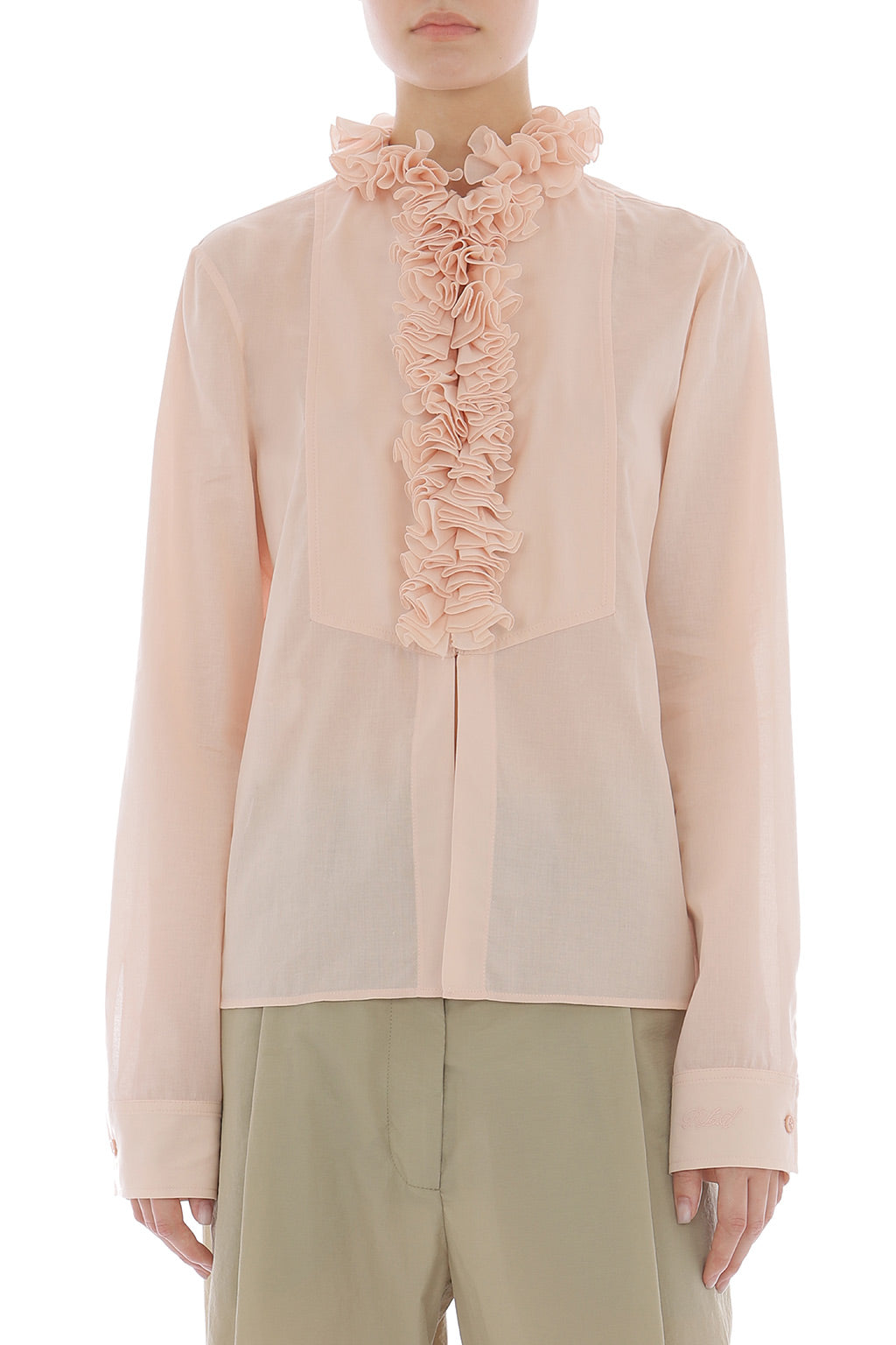 PHY-A0214 PINK RUFFLE BLOUSE