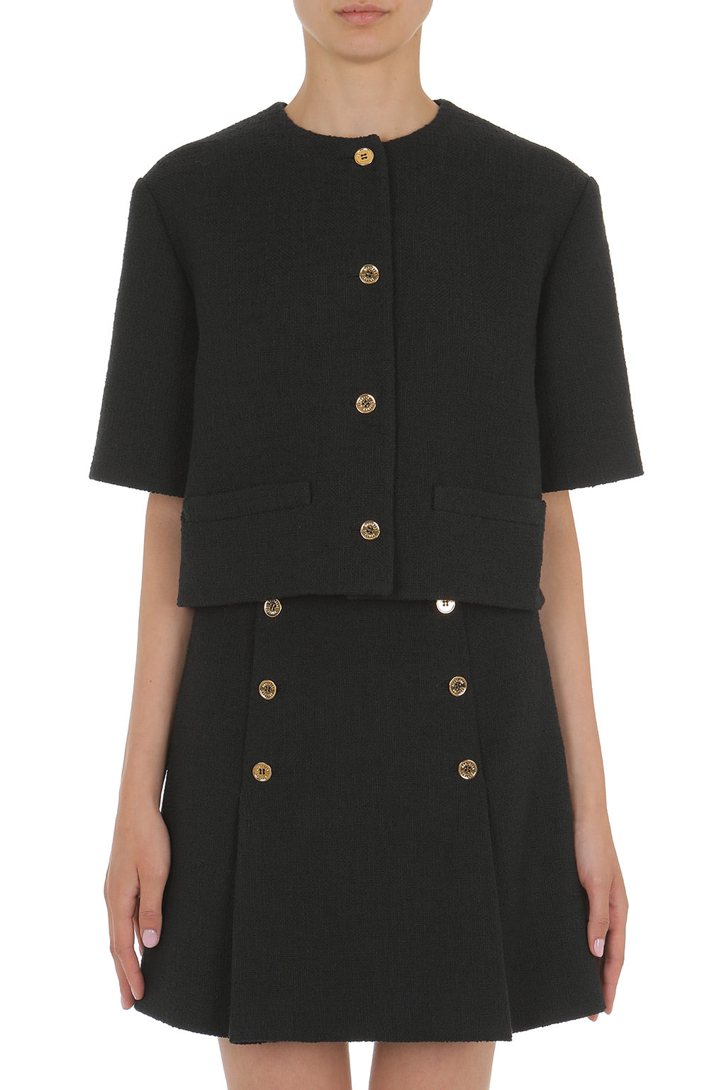 MSC-0525 BLACK BUTTON BLOUSE