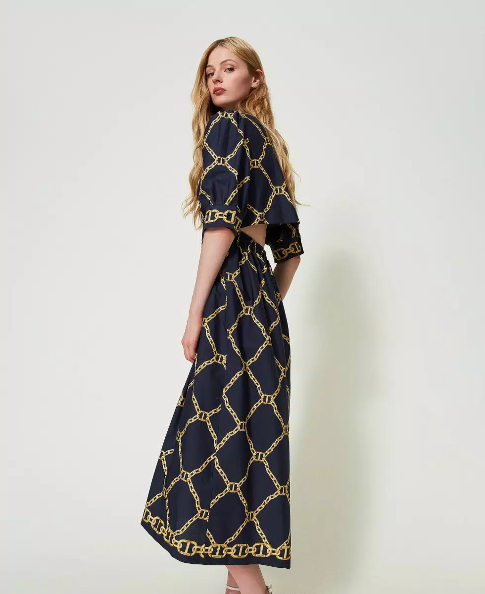 TWS-241TP2734 BLUE CHAINS DRESS