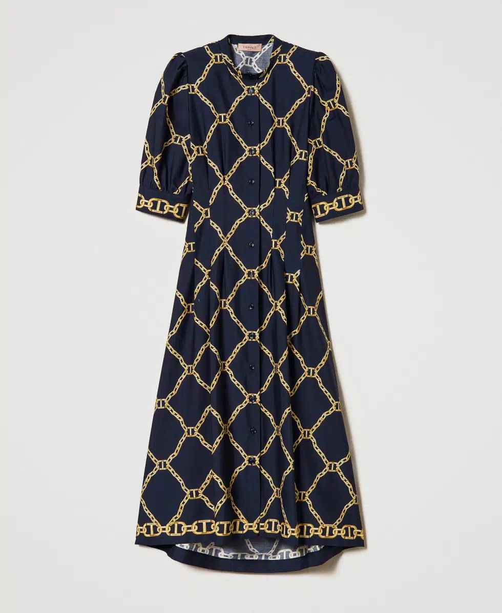 TWS-241TP2734 BLUE CHAINS DRESS