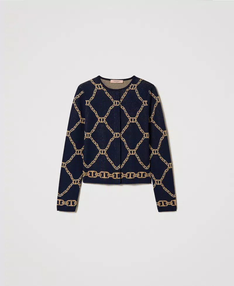 TW-241TP3522  CHAIN JACKET IN BLUE OR CREAM