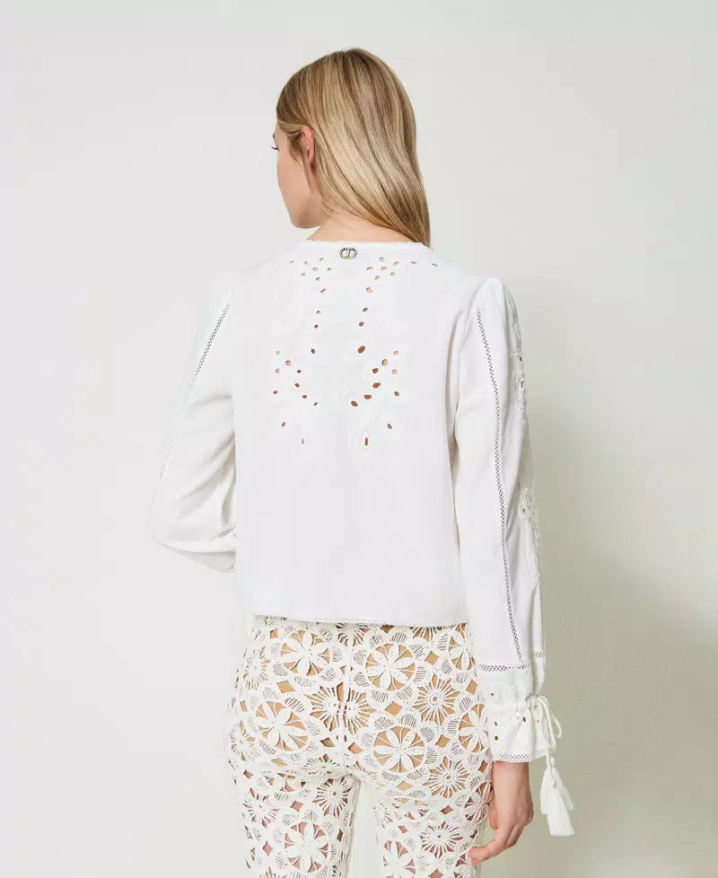 TWS-241TT2010 IVORY TASSLE TOP