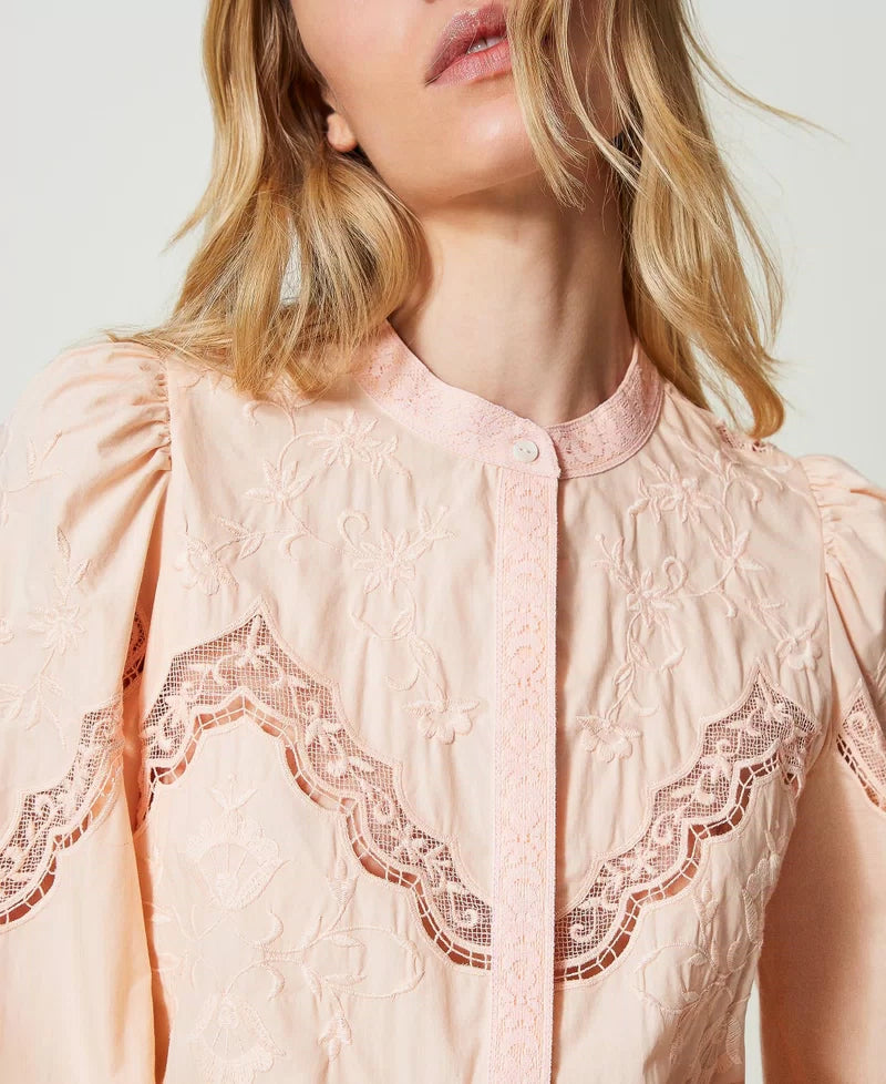 TWS-241TT2081 PINK LACE BLOUSE