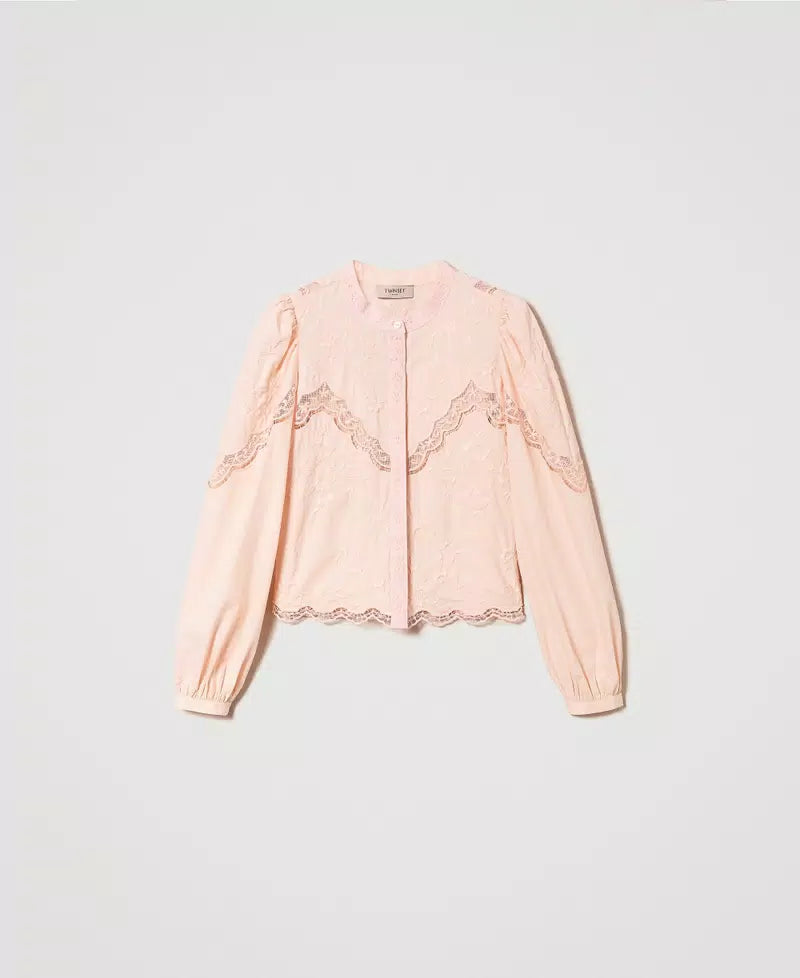 TWS-241TT2081 PINK LACE BLOUSE