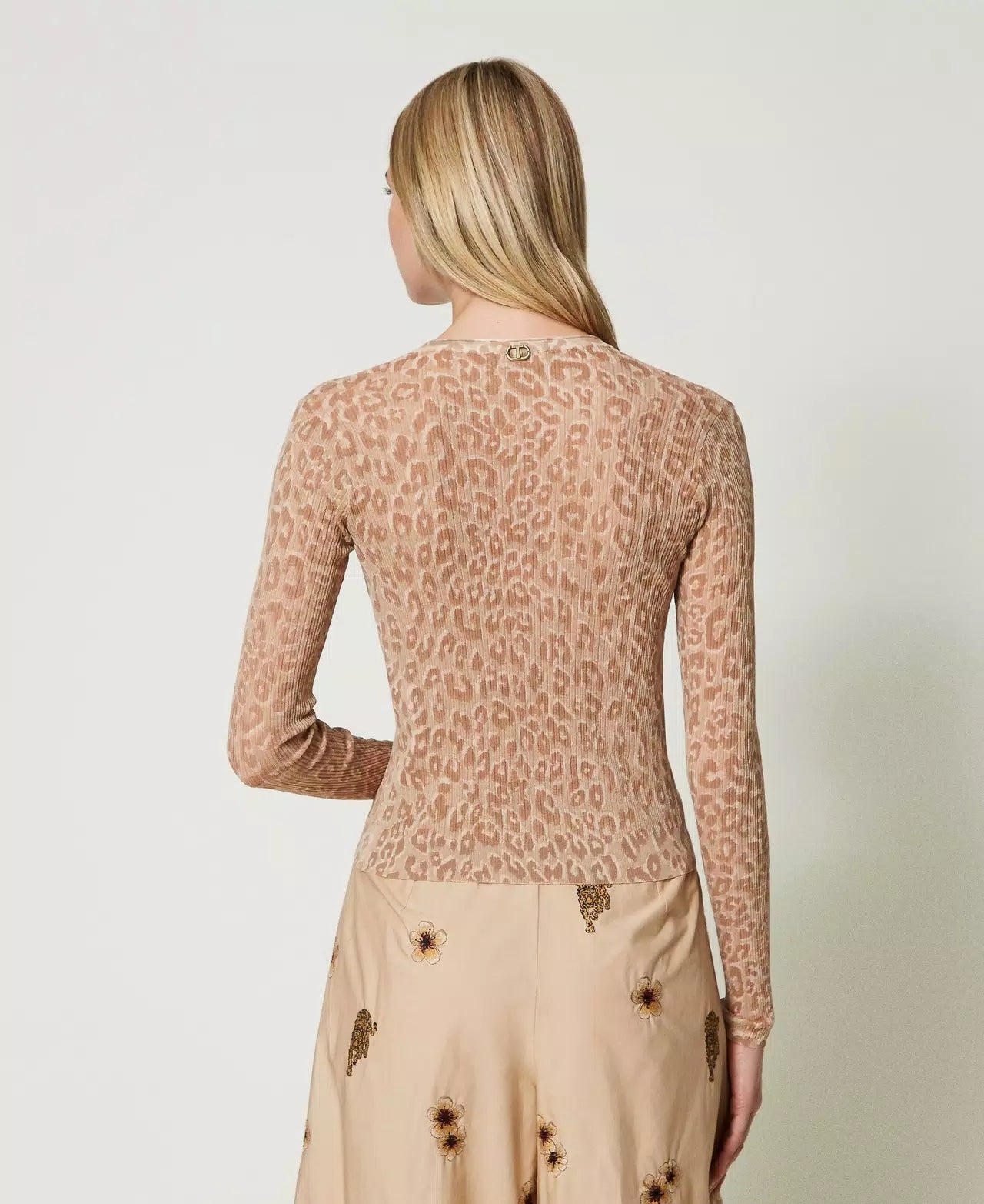 TWS-241TT3260 PRINT KNITTED CARDIGAN