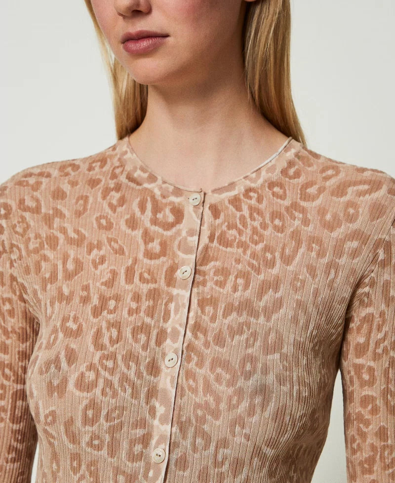 TWS-241TT3260 PRINT KNITTED CARDIGAN