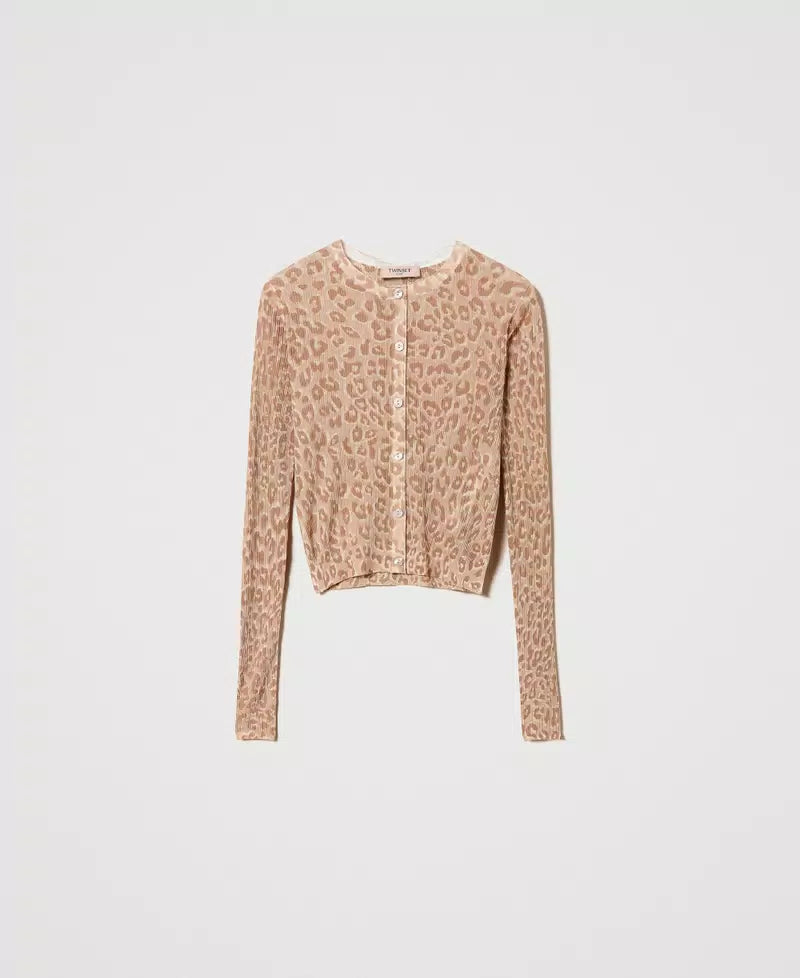 TWS-241TT3260 PRINT KNITTED CARDIGAN