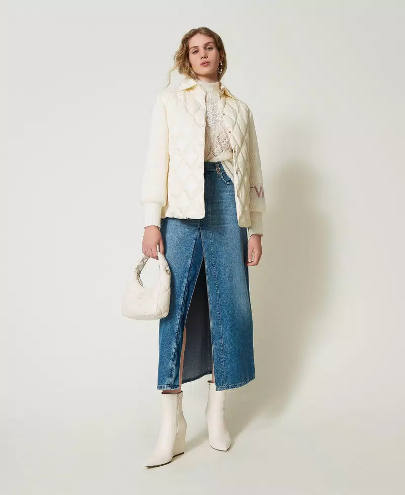 TWS-242TP2010 IVORY WOVEN PADDED JACKET