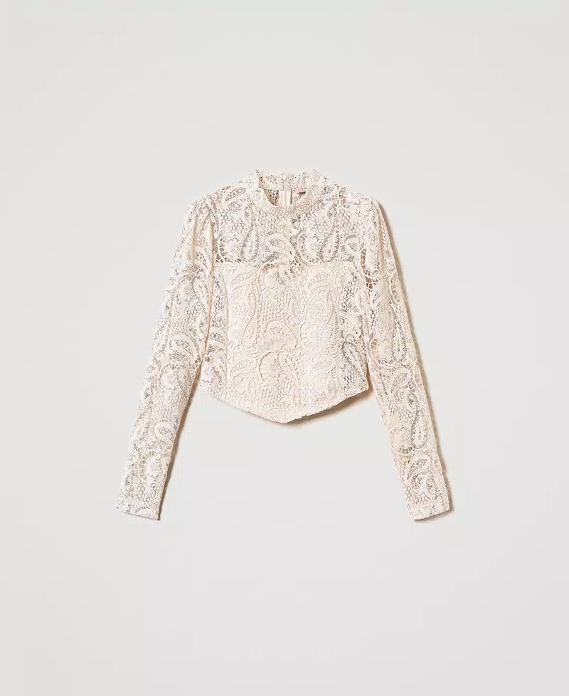 TWS-242TP2464 LACE IVORY BLOUSE