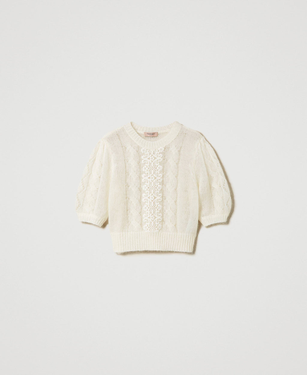 TWS-242TP3423 IVORY KNITTED TOP