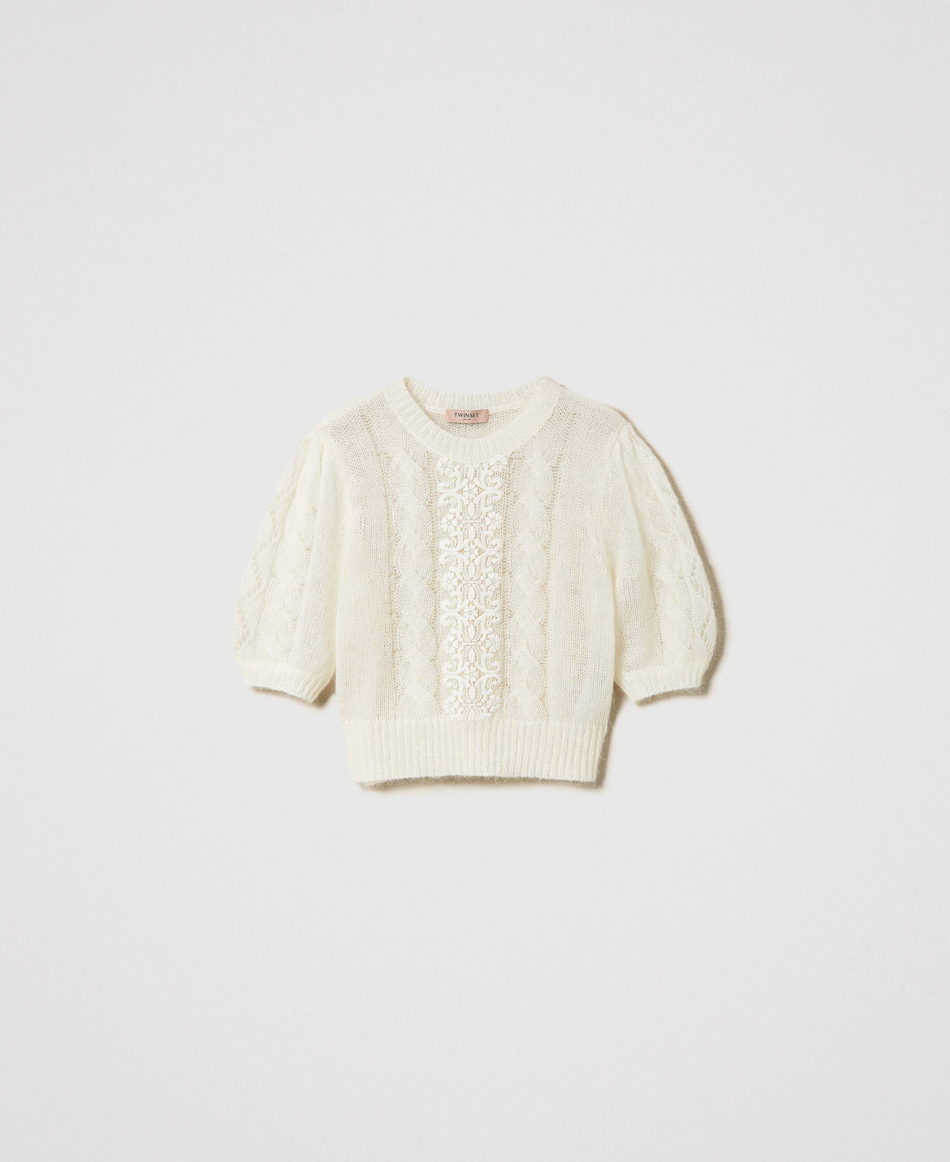 TWS-242TP3423 IVORY KNITTED TOP