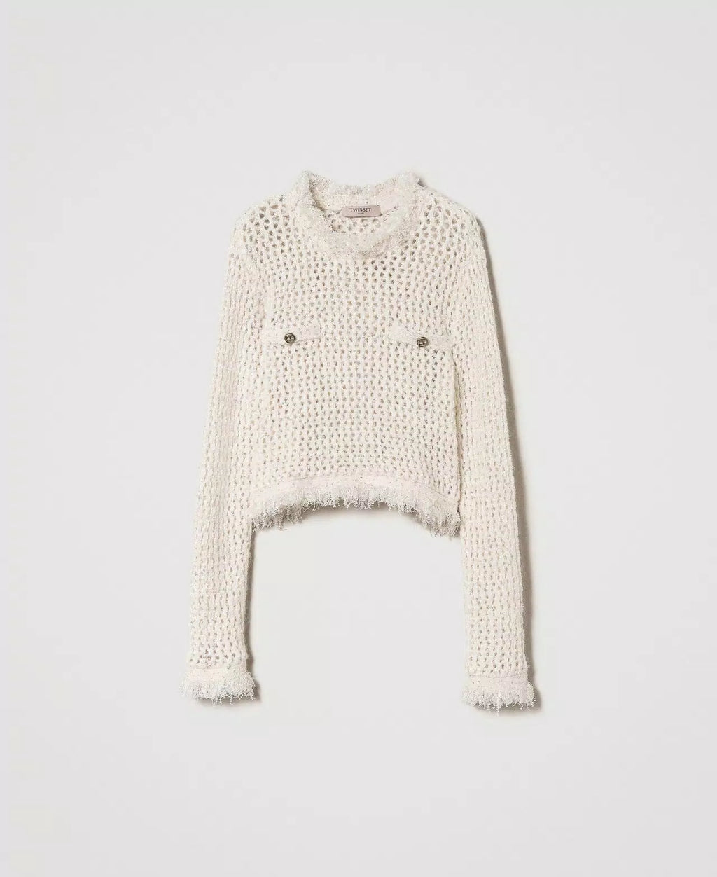 TWS-242TP3770 OLD WHITE KNITTED TOP