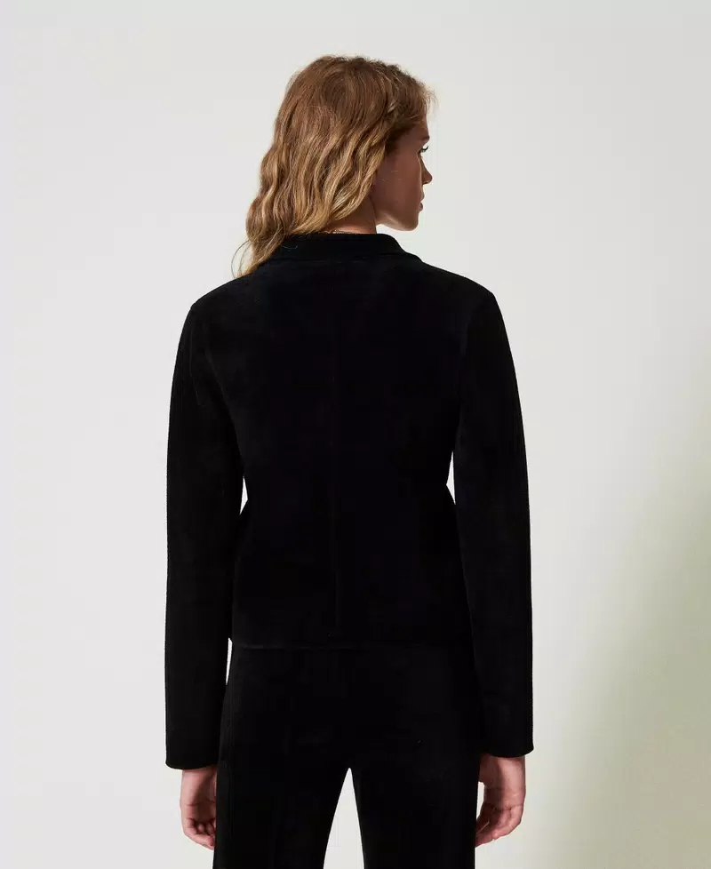 TWS-242TT3230 BLACK KNIT BLAZER