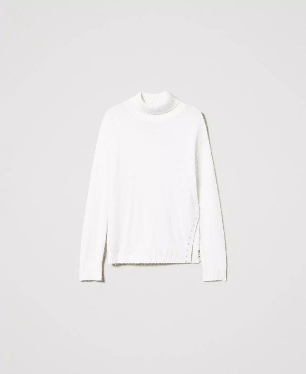 TWS-242TT3291 WHITE KNIT TURTLENECK