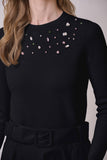 ROP-RPS2538 BLACK COLOURED RHINESTONES TOP