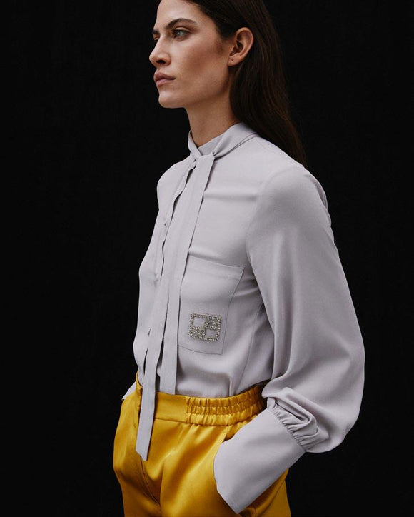 BEA-24FA4171TORRE WHITE SILK BLOUSE