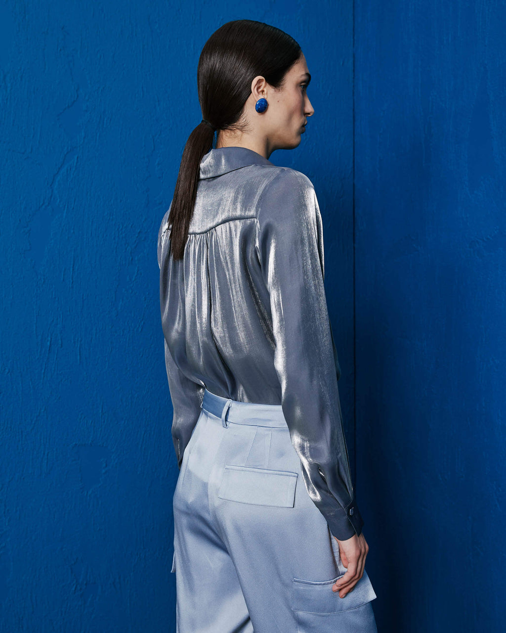 SFZ-24FE4152 SILVER BLUE BLOUSE