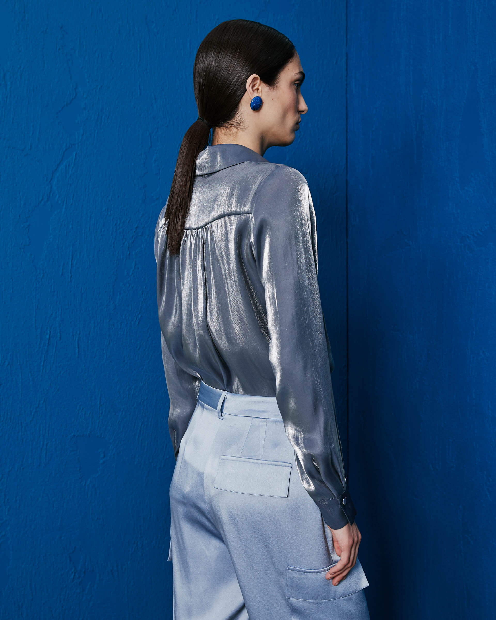 SFZ-24FE4152 SILVER BLUE BLOUSE