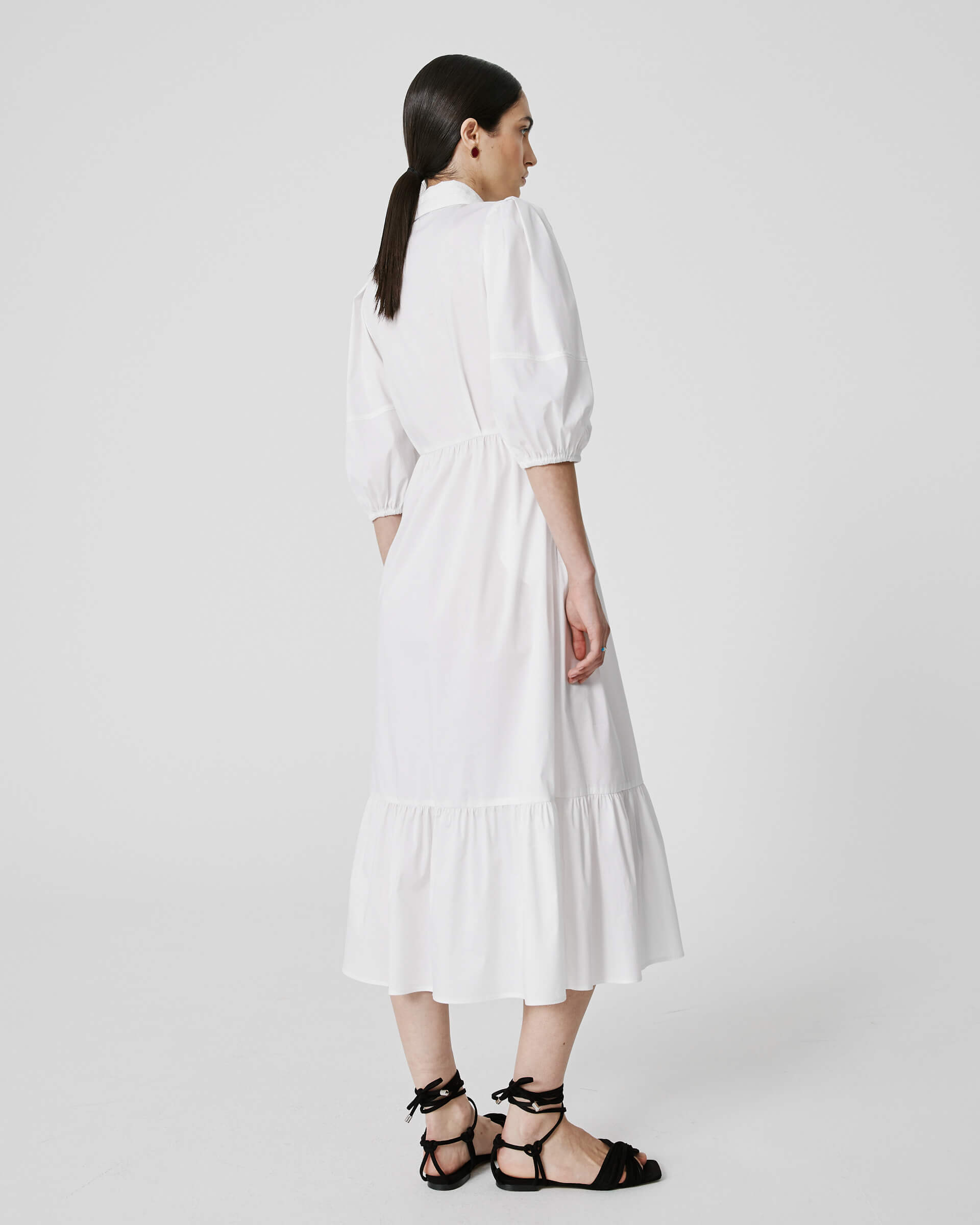 SFZ-24FE6208POPLIN BLACK SHIRT DRESS