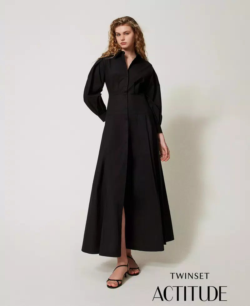 TWS-251AP2306 NAVY LONG SHIRT DRESS