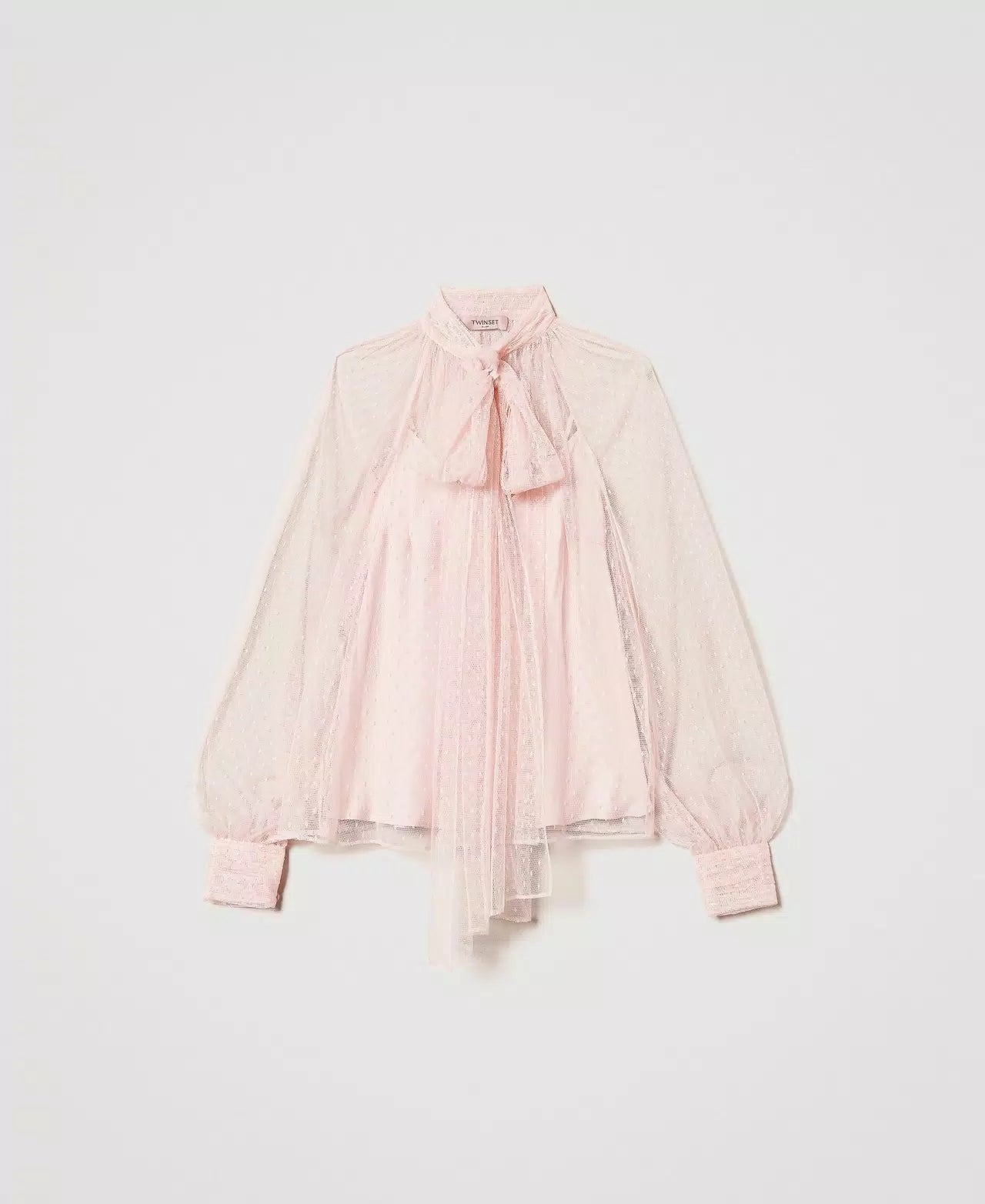 TWS-251TP2514 PINK TULLE BOW BLOUSE