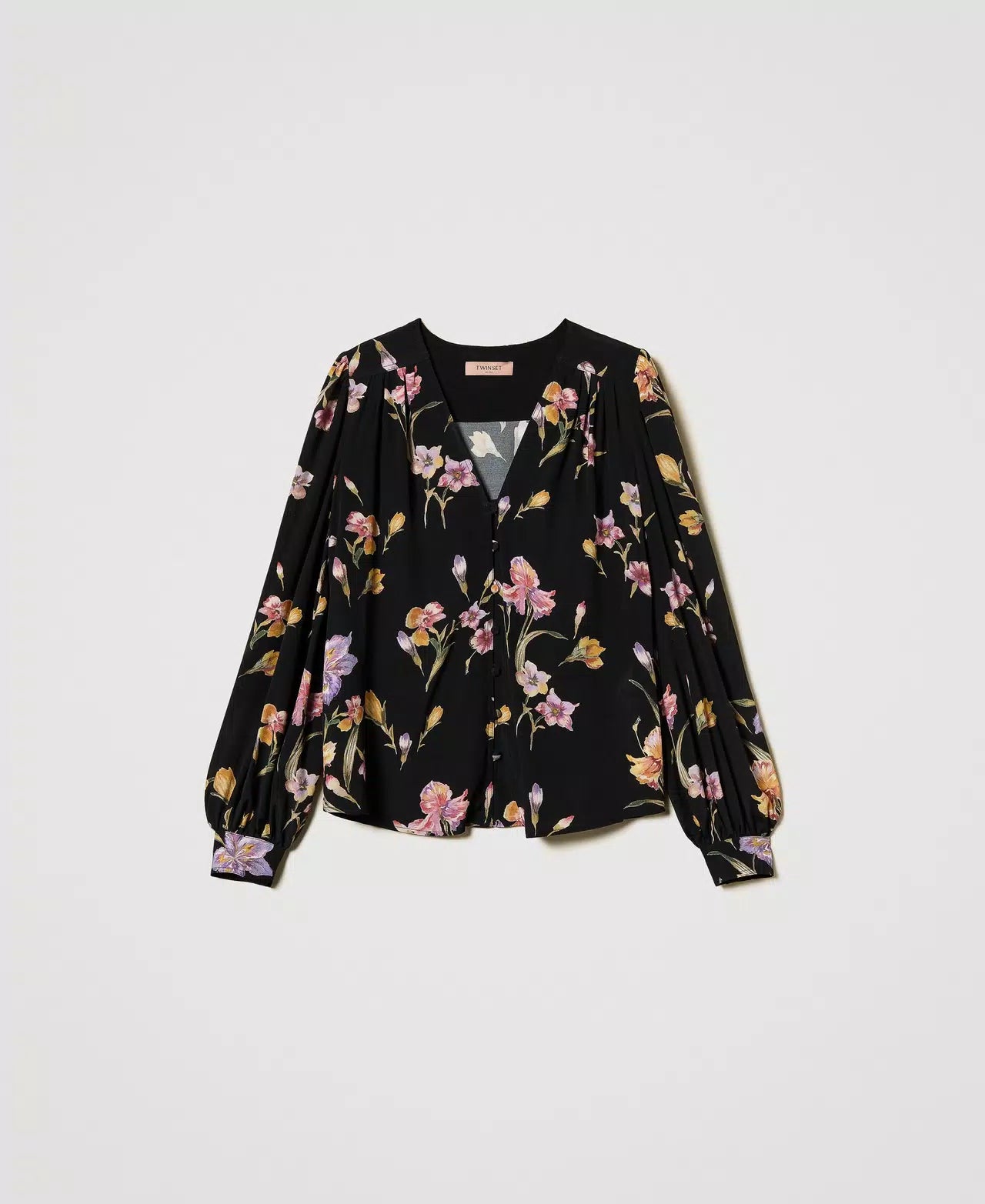 TWS-251TP2774 BLACK FLORAL BLOUSE