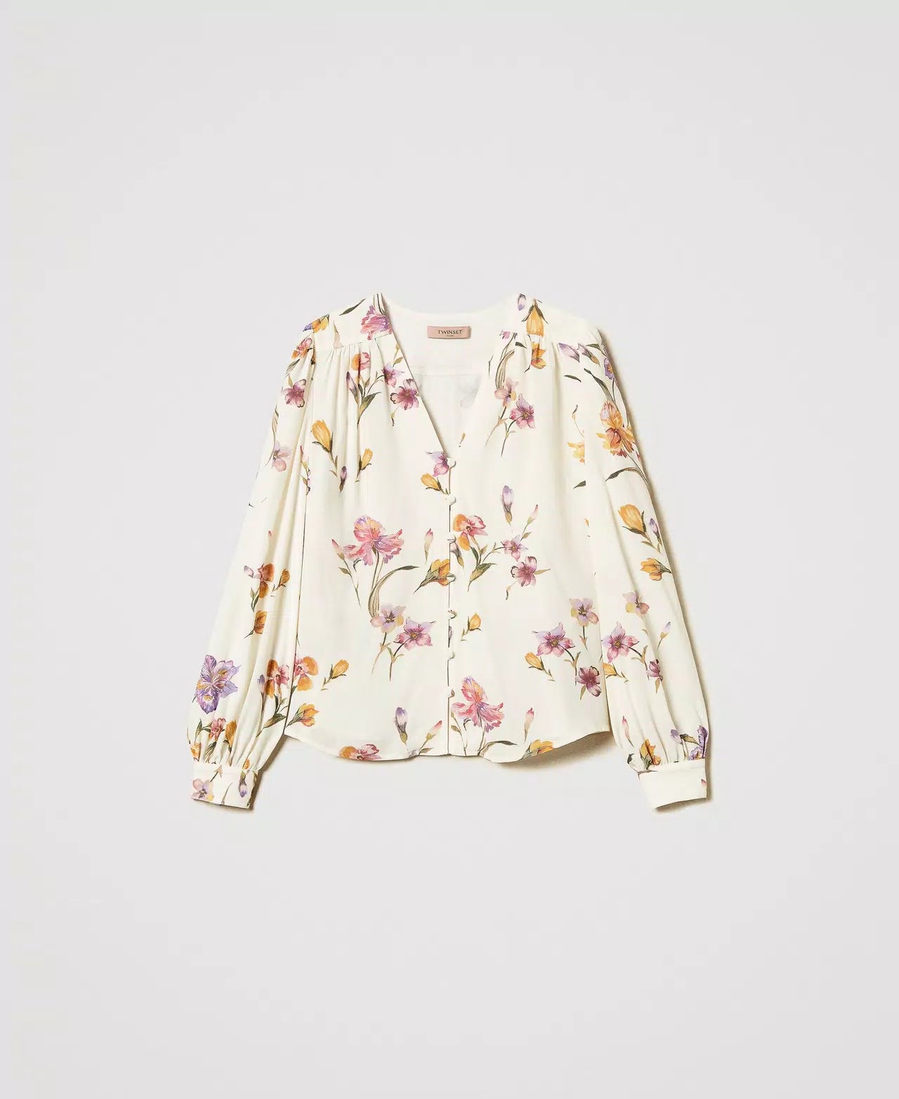 TWS-251TP2774 IVORY FLORAL BLOUSE