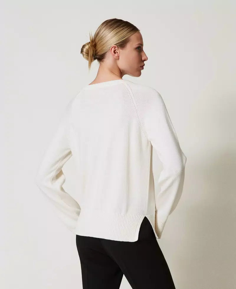 TWS-251TP3210 CREAM SILK BOW TOP
