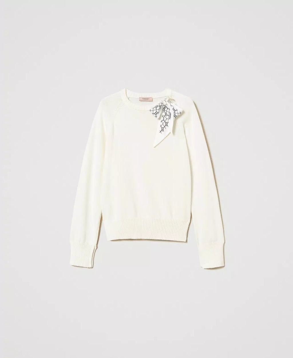 TWS-251TP3210 CREAM SILK BOW TOP