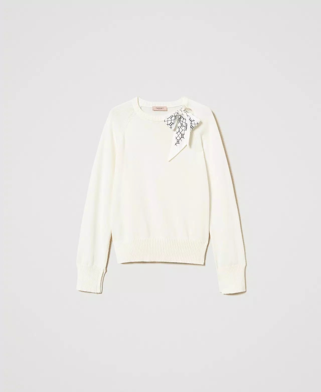 TWS-251TP3210 CREAM SILK BOW TOP