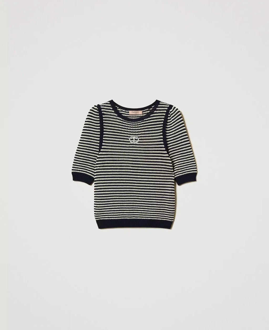 TWS-251TP3323 BLUE&WHITE STRIPED LOGO TOP