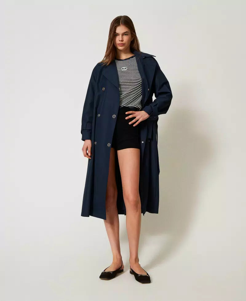 TWS-251TP3323 BLUE&WHITE STRIPED LOGO TOP