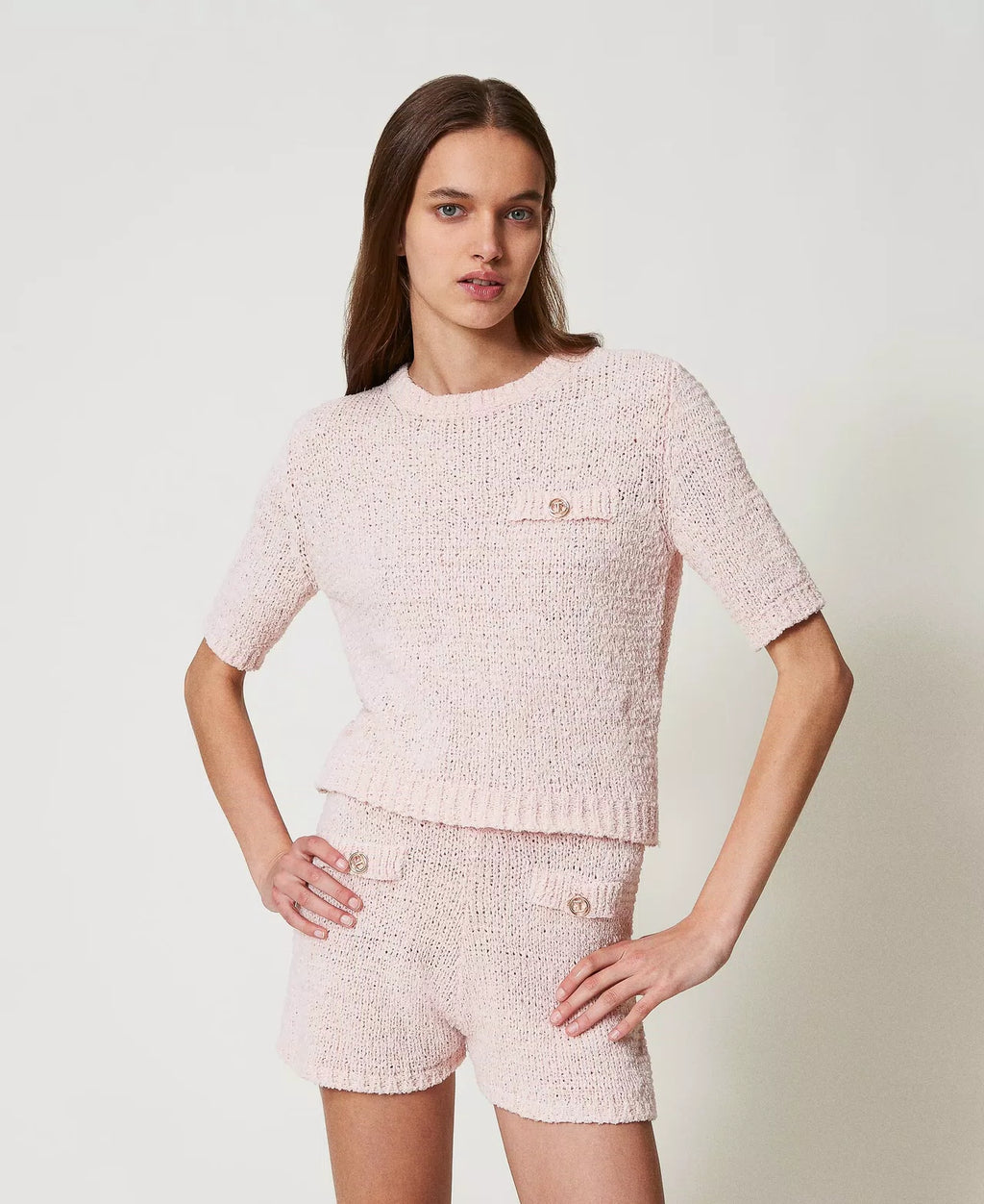 TWS-251TP3440 YELLOW KNITTED TOP