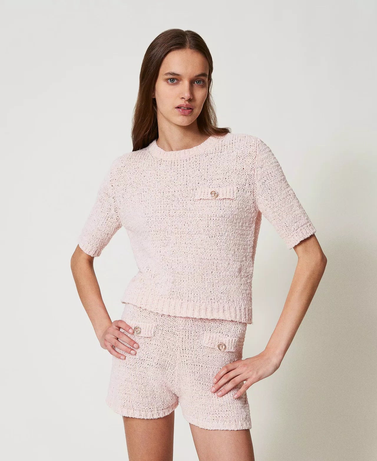 TWS-251TP3440 YELLOW KNITTED TOP