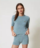 TWS-251TP3440 AQUA KNITTED TOP