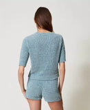 TWS-251TP3440 AQUA KNITTED TOP