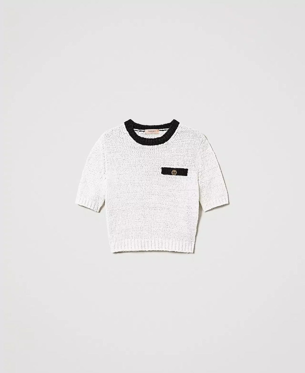 TWS-251TP3440 WHITE&BLACK KNITTED TOP