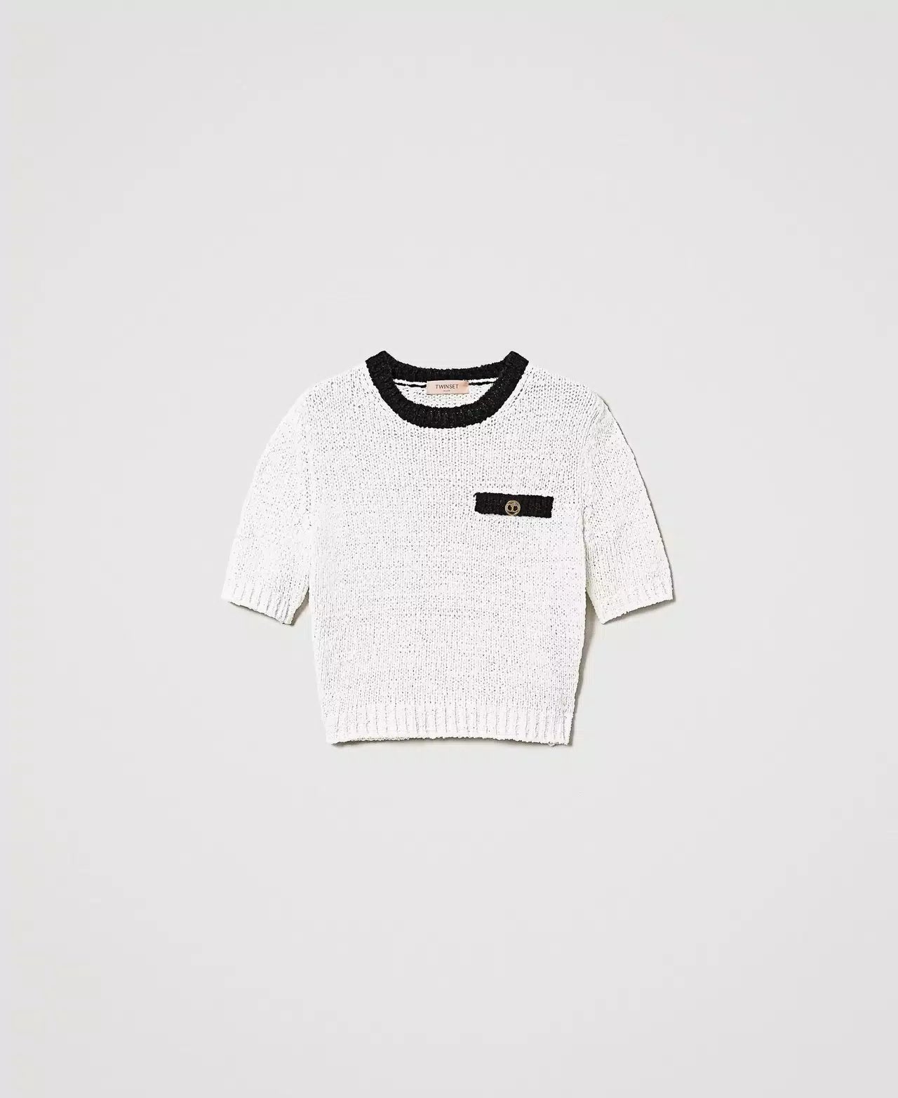 TWS-251TP3440 WHITE&BLACK KNITTED TOP