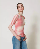 TWS-251TP3470 PINK STRIPED TOP