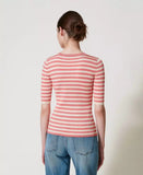 TWS-251TP3470 PINK STRIPED TOP