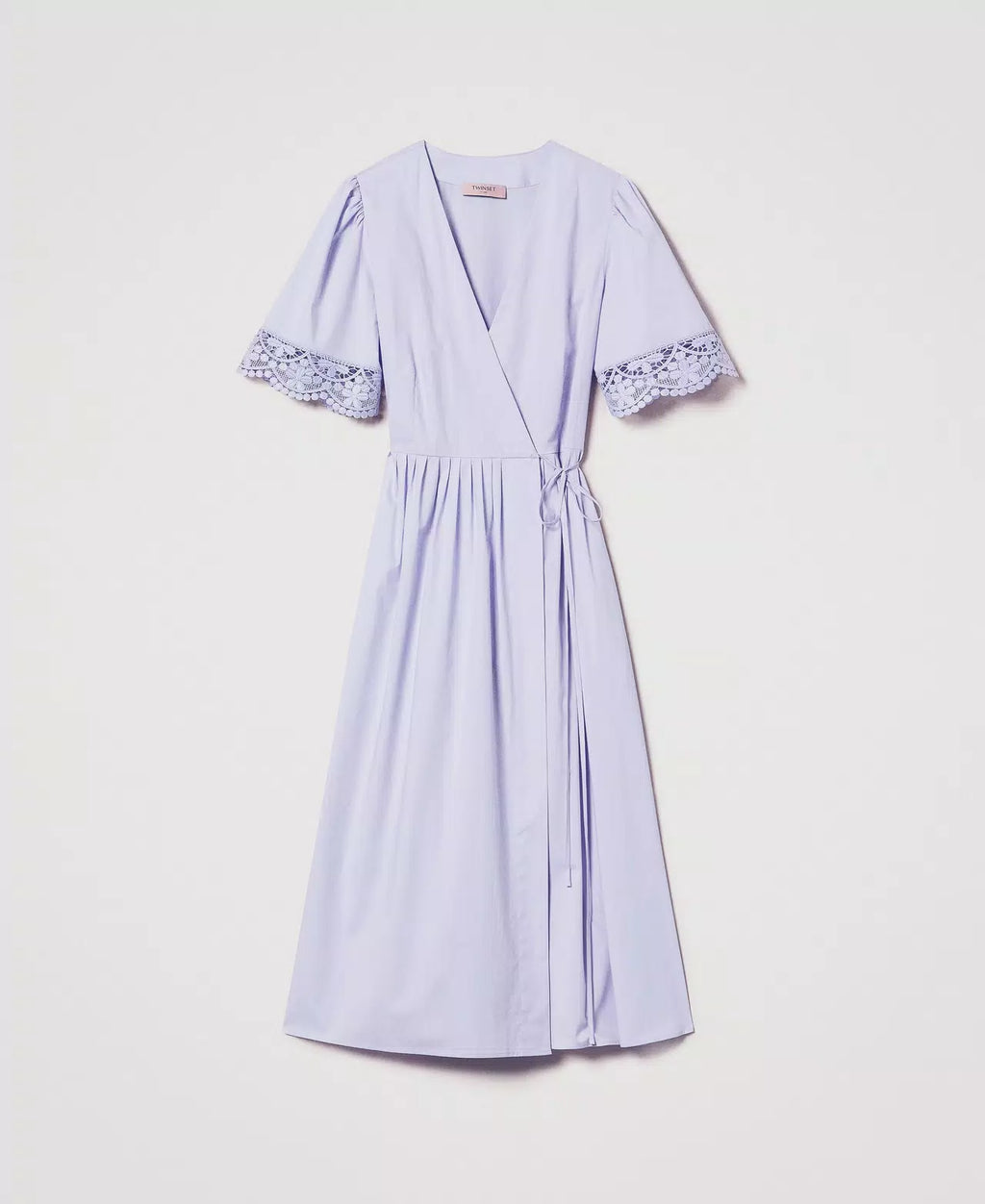 TWS-251TT2091 LILAC LACE SLEEVES WRAP DRESS