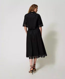 TWS-251TT2095 BLACK LACE TRIM SKIRT