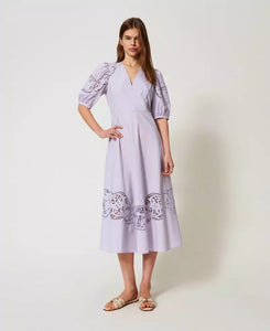 TWS-251TT2330 LILAC COTTON LACE DRESS