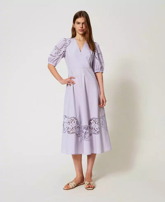 TWS-251TT2330 LILAC COTTON LACE DRESS