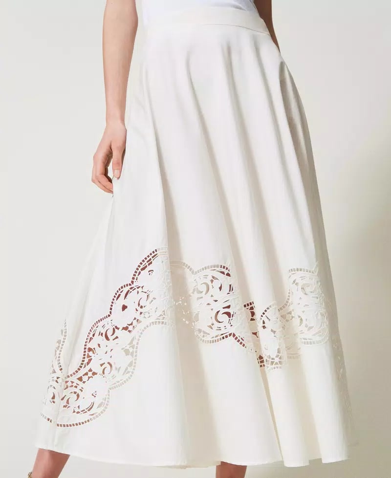 TWS-251TT2332 BLACK COTTON LACE SKIRT