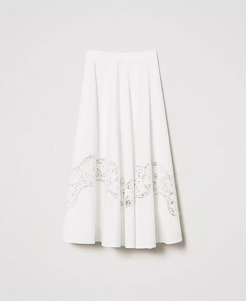 TWS-251TT2332 BLACK COTTON LACE SKIRT